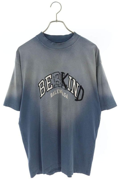 Balenciaga 23AW 764235 Tpvd5 BE KIND Print Damaged T-shirt Men's XS