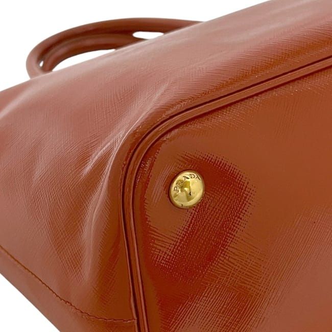 Prada 2 Way Bag Orange Excellent Condition Patent Leather Preowned 103