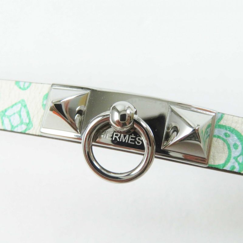 Hermes 2023 Rival Mini Silver Hardware Bracelet Leather Multi T2 B Engraved