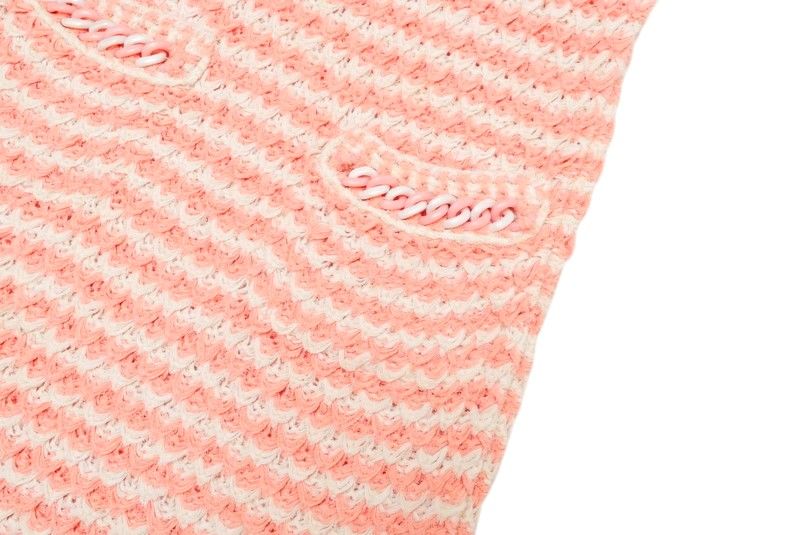 Chanel Dress Size 34 P58 Braided Chain Knit Dress CC Logo Button Coco Mark