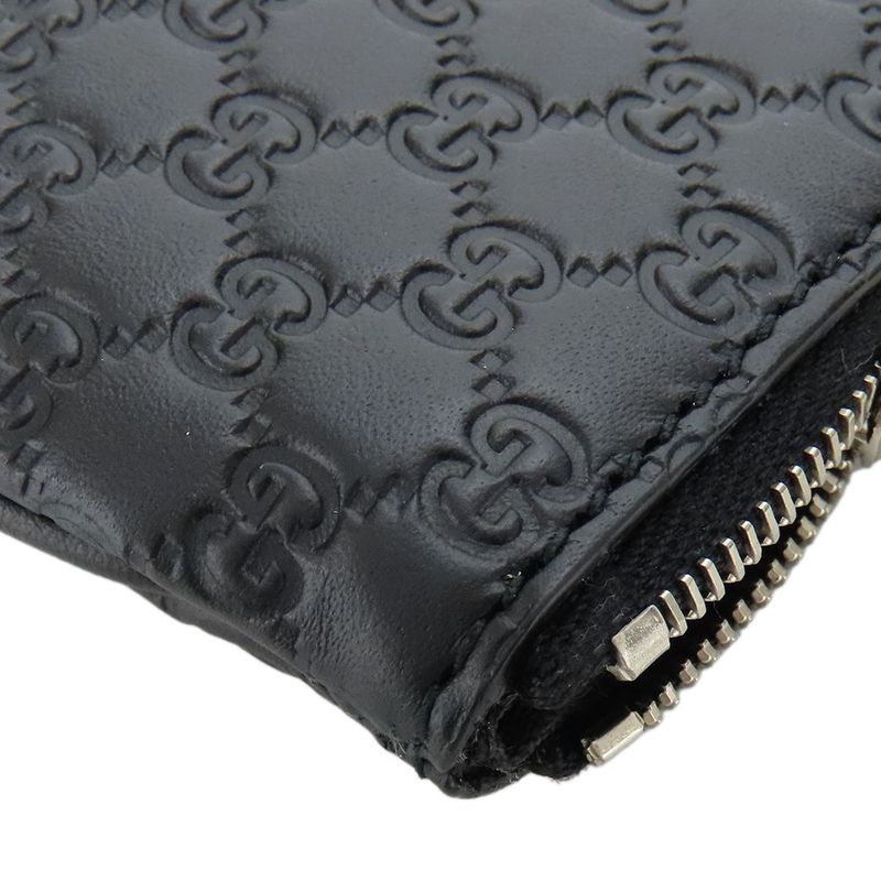 Gucci Coin Case 544476 Striped Leather Black Silver Hardware Small Case Key