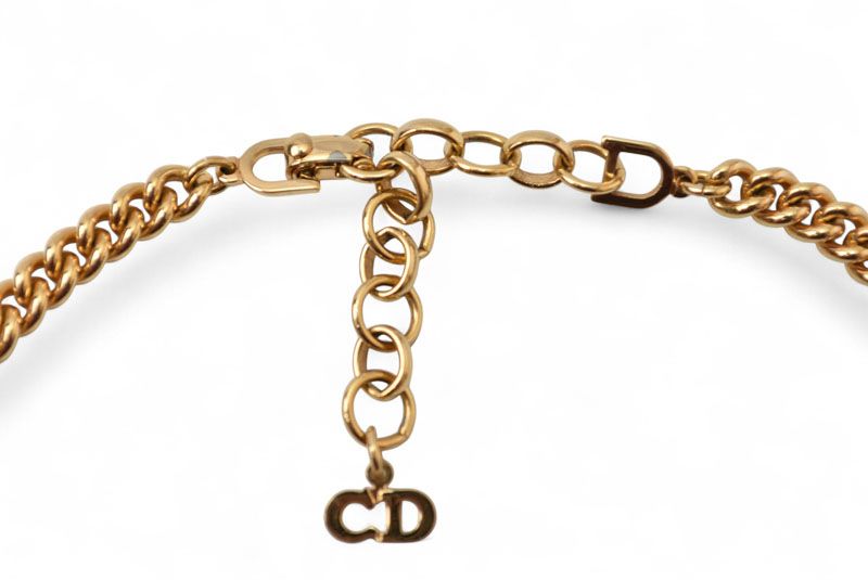 Christian Dior Necklace Christian Dior Vintage Rhinestone Black Gold