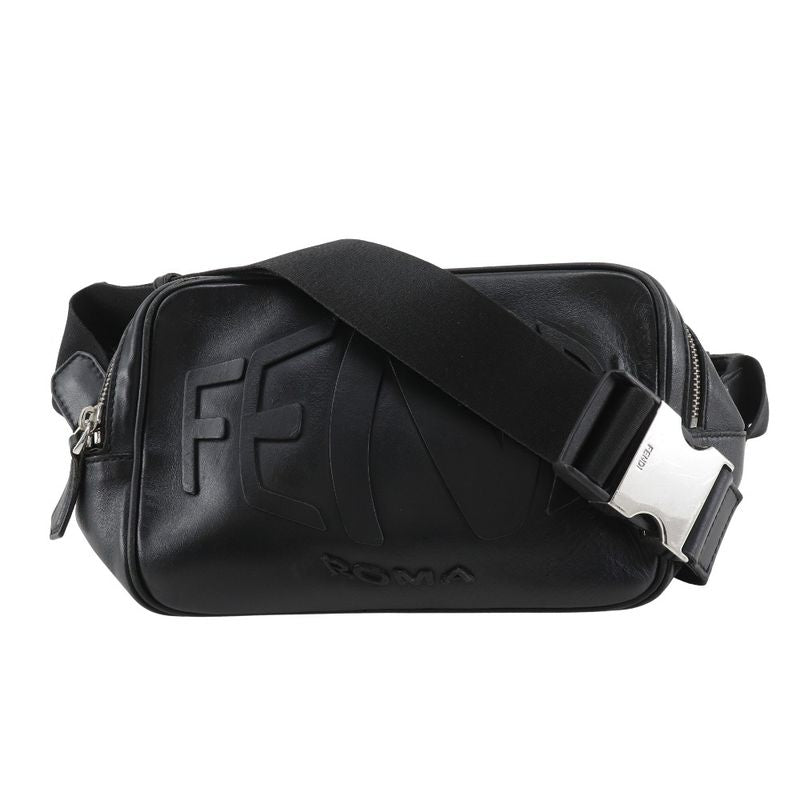 Fendi Fish Eye 2way Shoulder 7va526 Calf Black Unisex Body Bag