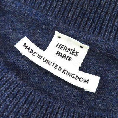 Hermes 24AW 2604d1 100% Cashmere H Lift Long Sleeve Knitted Sweater In Navy 40