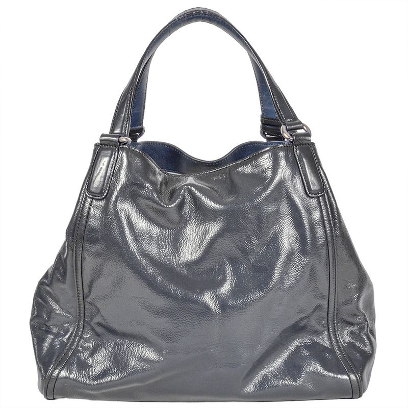 Gucci Soho Handbag Patent Leather 282309 Navy Gold Hardware Enamel Tassel