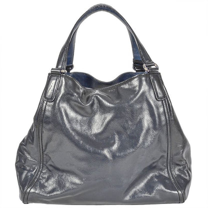 Gucci Soho Handbag Patent Leather 282309 Navy Gold Hardware Enamel Tassel