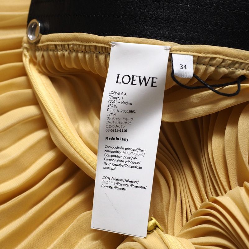 Loewe Long Skirt Size 34 Pleated Skirt Chiffon Cut Off Anagram Logo