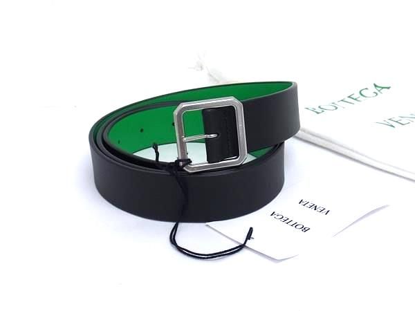 Bottega Veneta Leather Silver Hardware Belt Size: 100cm (39.37in) 40IN Black