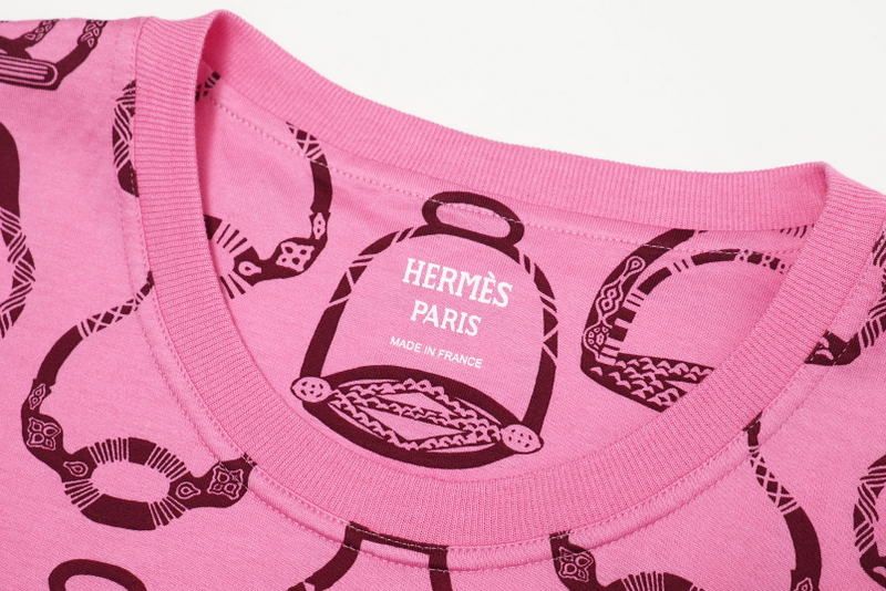 Hermes Cut And Sewn Size 34 Stirrup Illusion Short Sleeve T-shirt All Over Made