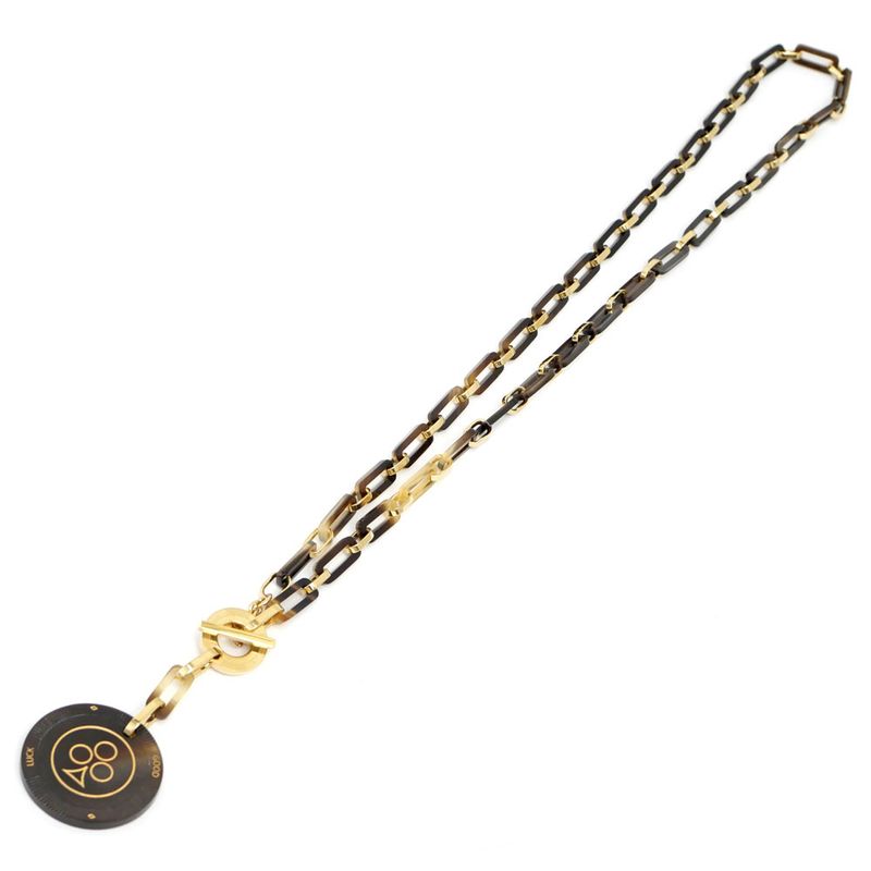 Hermes Necklace Faites Vos Jeux Buffalo Horn Long Pendant