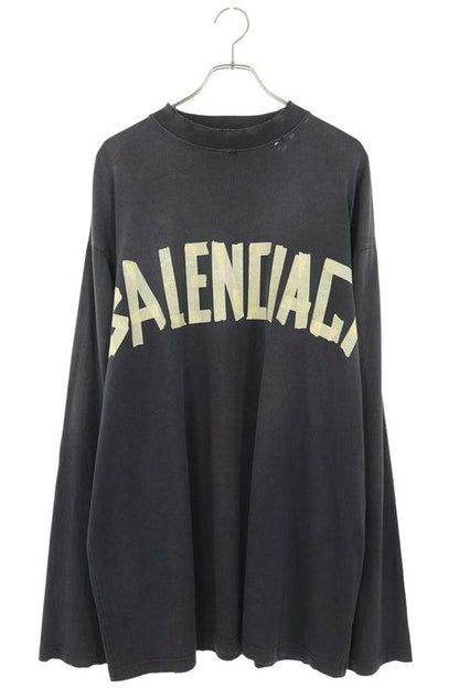 Balenciaga 23SS 739783 Tova9 Tape Logo Oversized Long Sleeve Cut And Sewn Men's