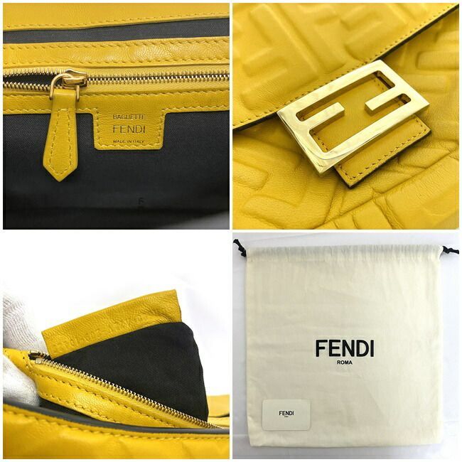 Fendi 2way Mamma Bucket Bag Yellow 8br600