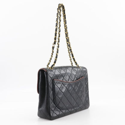 Chanel Chain Shoulder Matelasse Double Chain Lambskin Black Ladies Shoulder Bag