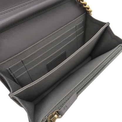 Chanel Chain Wallet Boy Chanel Chain Shoulder Mini Caviar Skin Grey Vintage