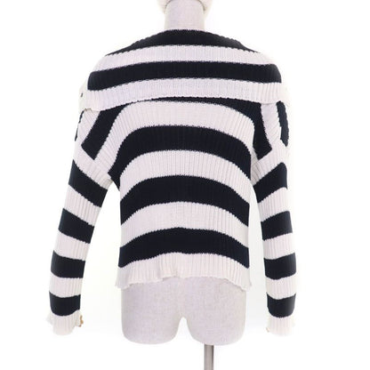 Christian DIOR 25SS 524s13a7025 100% Cotton Striped Sailor Collar Long Sleeve