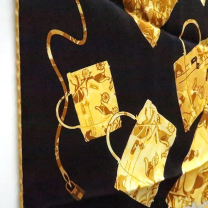 Hermes Kelly En Caleche 70 Kelly's Carriage Black X Yellow Silk With Box Hermes