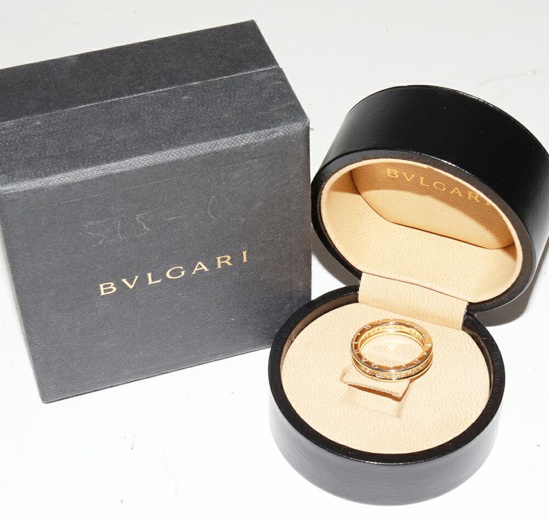 Bulgari Ring 18K Yellow Gold Diamond 054ct Bzero1 Ring XS (1 Band) Full Diamond