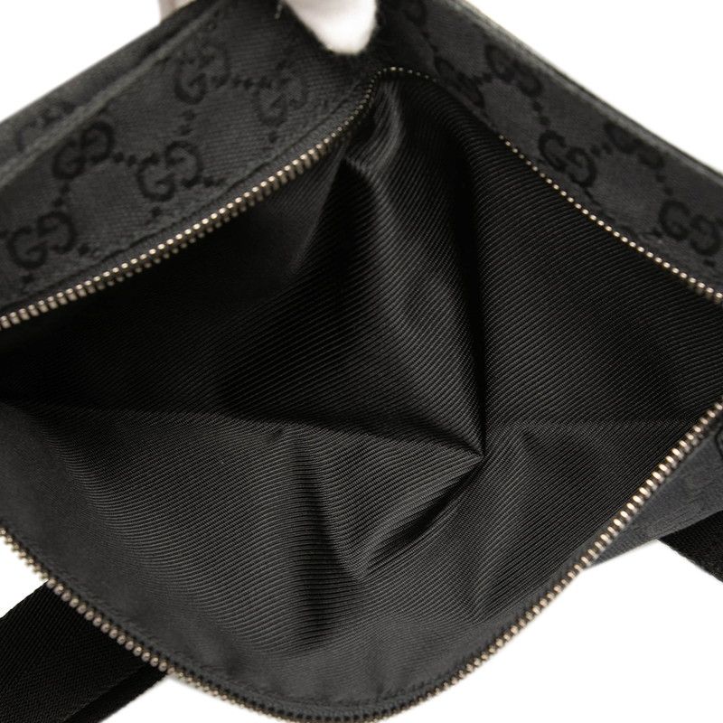 Gucci GG Canvas Waist Bag Body Bag 28566 Black Canvas Leather Men's Gucci