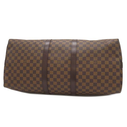 Louis Vuitton Boston Bag Keepall Bandouliere 55 Damier Canvas Damier Ebene Gold
