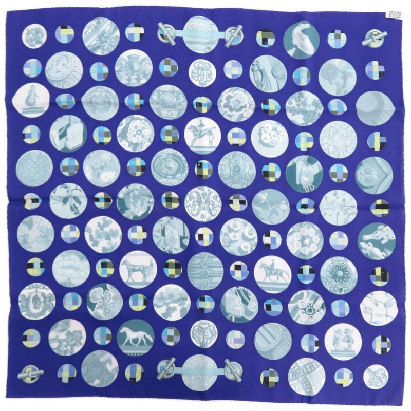 Hermes Carré H65 Pois De Soie Silk Multicolor Scarf 0042 Hermes