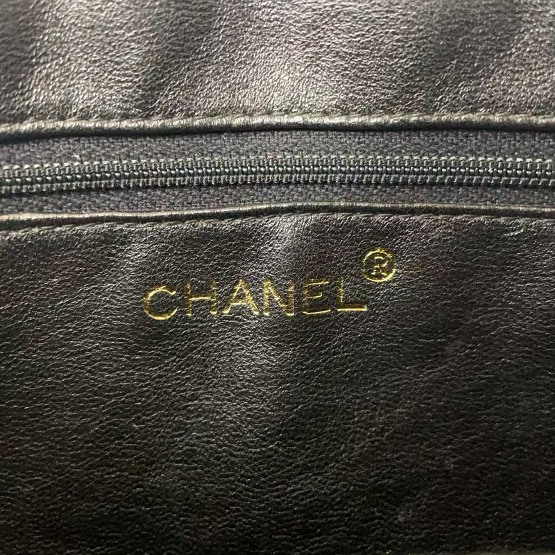 Chanel Coco Mark Serial No 2 Leather Black And White Chain Shoulder Bag Gold