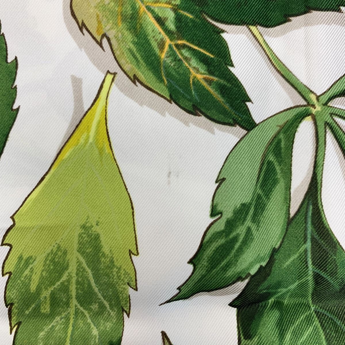 Hermes Fallen Leaves White X Navy Silk Scarf