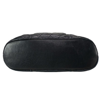 Chanel Matelasse Black Chain Shoulder Bag / Silver Hardware / Gathered Lambskin