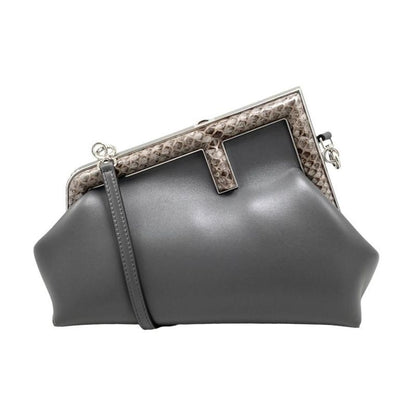 Fendi Shoulder Bag First Small Bag 8bp129 Agwr F1i00 Python Gray Silver