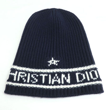 DIOR Logo Knit Cap Knit Cap Navy 31noe714ixgh Unisex Preowned