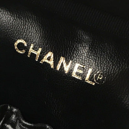 Chanel CC Logo Caviar Leather Vanity Hand Bag Black