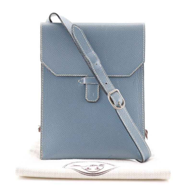 Hermes Amelie Courchevel Blue Jean Light Blue □E Ladies Shoulder Bag