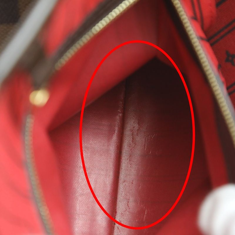 Louis Vuitton N41358 Damier Neverfull MM Pouch None And Tote Bag Louis Vuitton