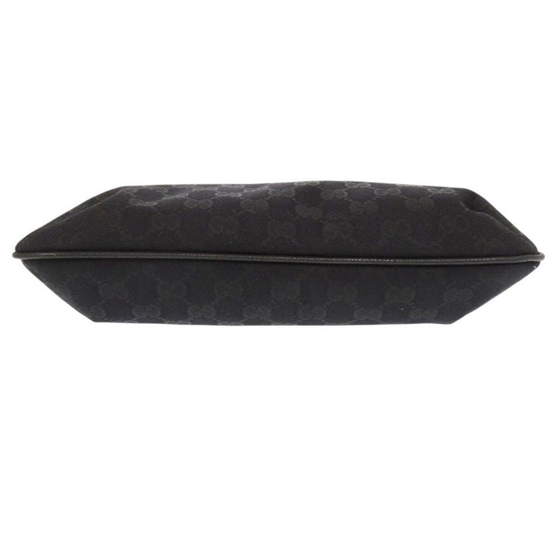 Gucci Sherry Line 189749 GG Canvas Leather Black Shoulder Bag Black 1412 Gucci