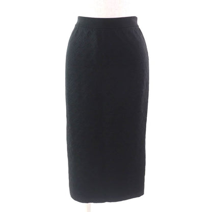 Louis Vuitton 23SS Silk Blend Monogram Embossed Knee Length Tight Skirt Black M