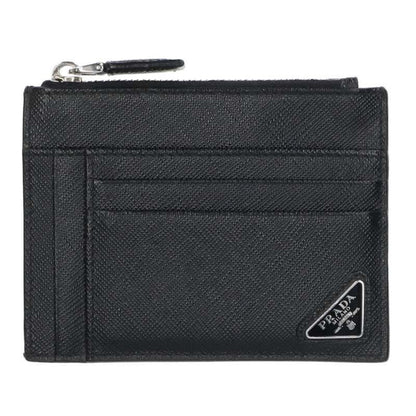 Prada 2mc067 Logo Plate Saffiano Coin Card Case Men's