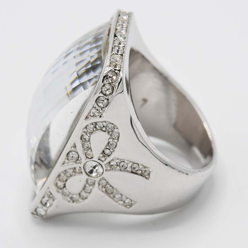 Christian DIOR Ring Ribbon Rhinestone L Approx 13 Accessories Women H12712