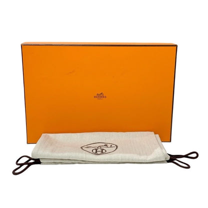 Hermes Legend Sandals Shoes Leather Black Ankle Strap Wedge Sole