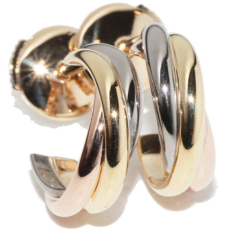 Cartier Earrings 18K Yellow Gold 18K White Gold 18K Pink Gold Trinity Earrings