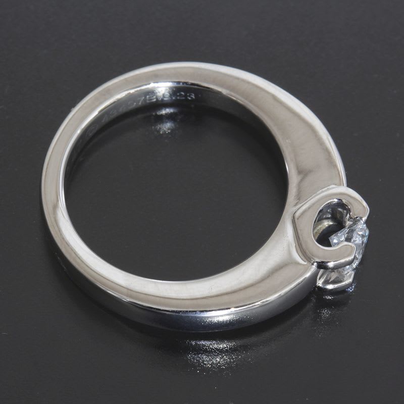 Cartier C De Solitaire Ring Diamond 0.23 CT No 7 Pt950 Hakoho GIA E1533