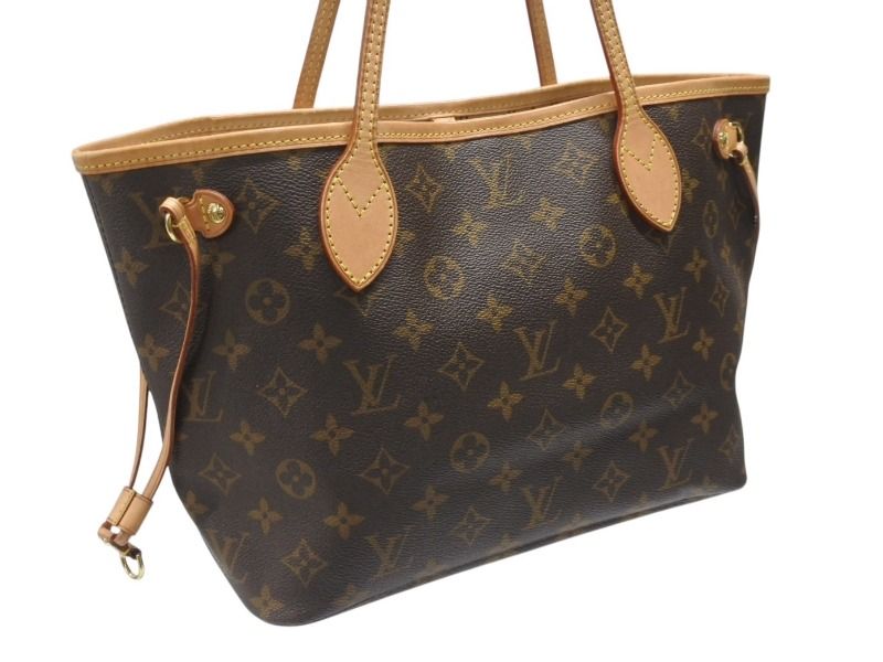 Louis Vuitton Monogram Neverfull PM Tote Bag Brown Vachetta Leather Gold — view 4