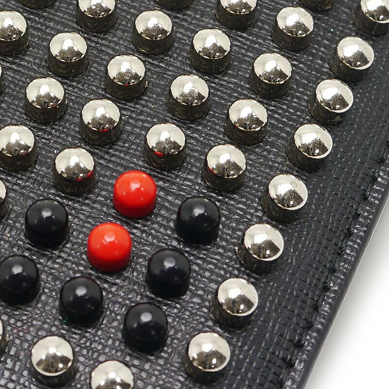 Fendi BAG BUGS Bag Bugs Wallet 7m0169 Bifold Wallet Leather X Studded Black