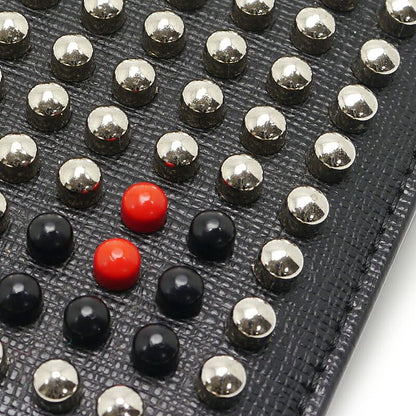 Fendi BAG BUGS Bag Bugs Wallet 7m0169 Bifold Wallet Leather X Studded Black