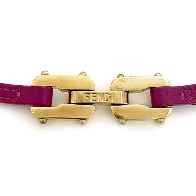 Fendi Bracelet Pink Gold Ec20703 Excellent Condition Leather