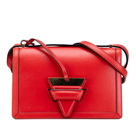 Loewe Barcelona Crossbody Shoulder Bag Red Leather Women's Loewe