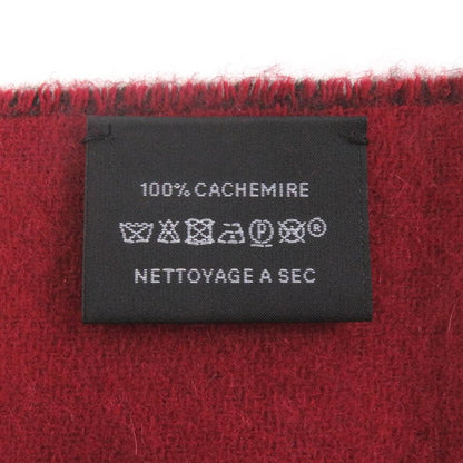 Hermes 100% Cashmere Fringe Shawl Scarf Green Bordeaux With Box Made In