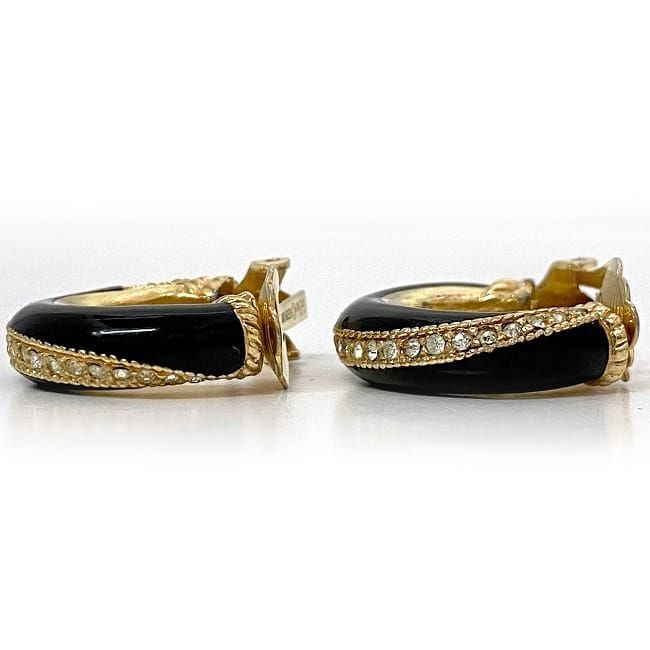 Christian Dior Earrings Ec21691 Gold Black