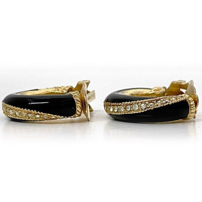 Christian Dior Earrings Ec21691 Gold Black