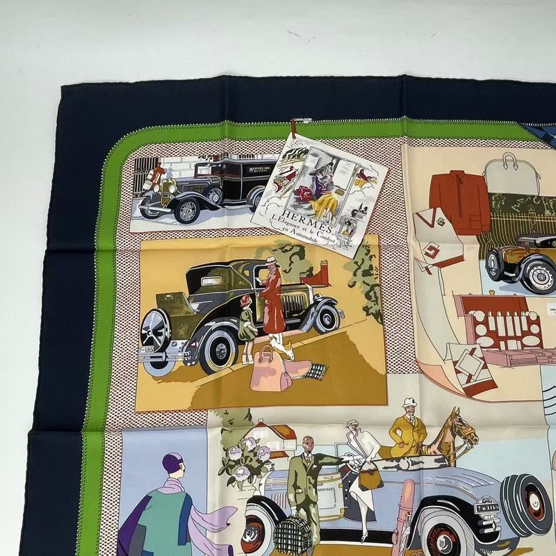 Hermes Scarf Carre 90 Automobile Comfort En Automobile Silk Scarf Multicolor