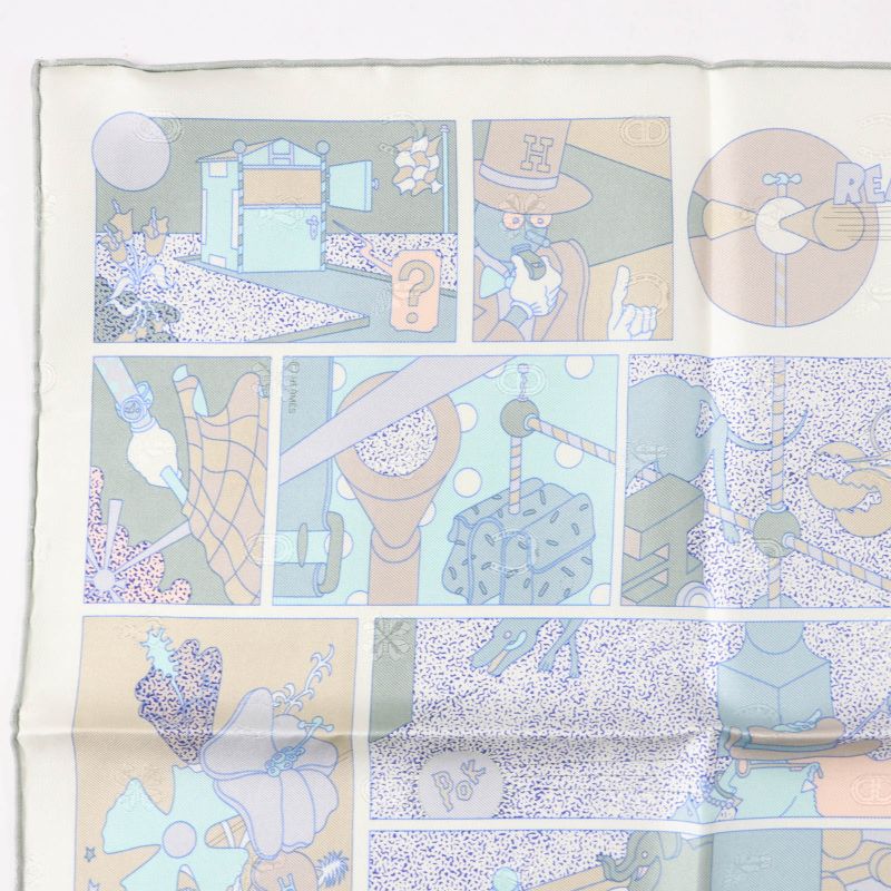 Hermes 25SS Gavroche Lady Gault Silk Veil Amand White Beige Scarf With Box Made