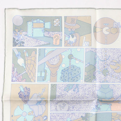 Hermes 25SS Gavroche Lady Gault Silk Veil Amand White Beige Scarf With Box Made